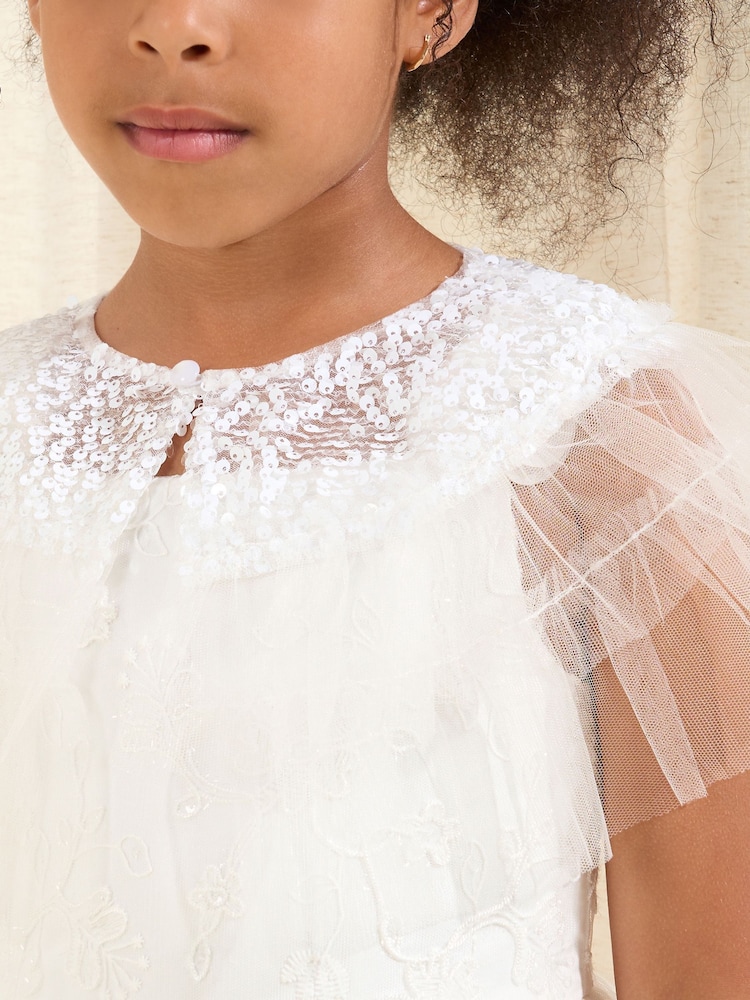 Angel & Rocket Cream Beau Sequin Mesh Hat - Image 2 of 2