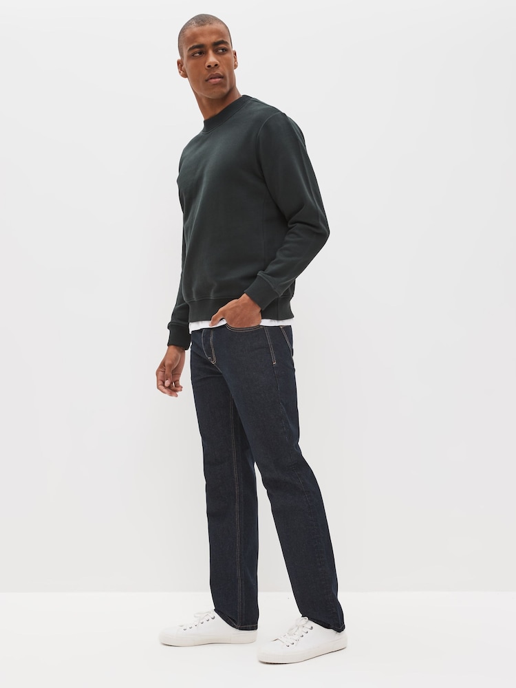 Blue Dark Straight Fit 100% Cotton Authentic Jeans - Image 12 of 12