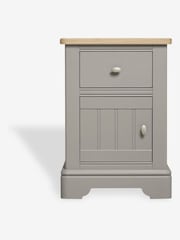 Grey Hampton Country Collection Luxe Painted Oak 1 Drawer Bedside Table - Image 3 of 6