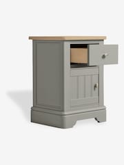 Grey Hampton Country Collection Luxe Painted Oak 1 Drawer Bedside Table - Image 4 of 6