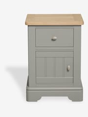 Grey Hampton Country Collection Luxe Painted Oak 1 Drawer Bedside Table - Image 5 of 6