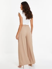 Camel - Quiz Hose aus Webmaterial mit weitem Bein und Kettengürtel, Braun - Bild 2 von 4
