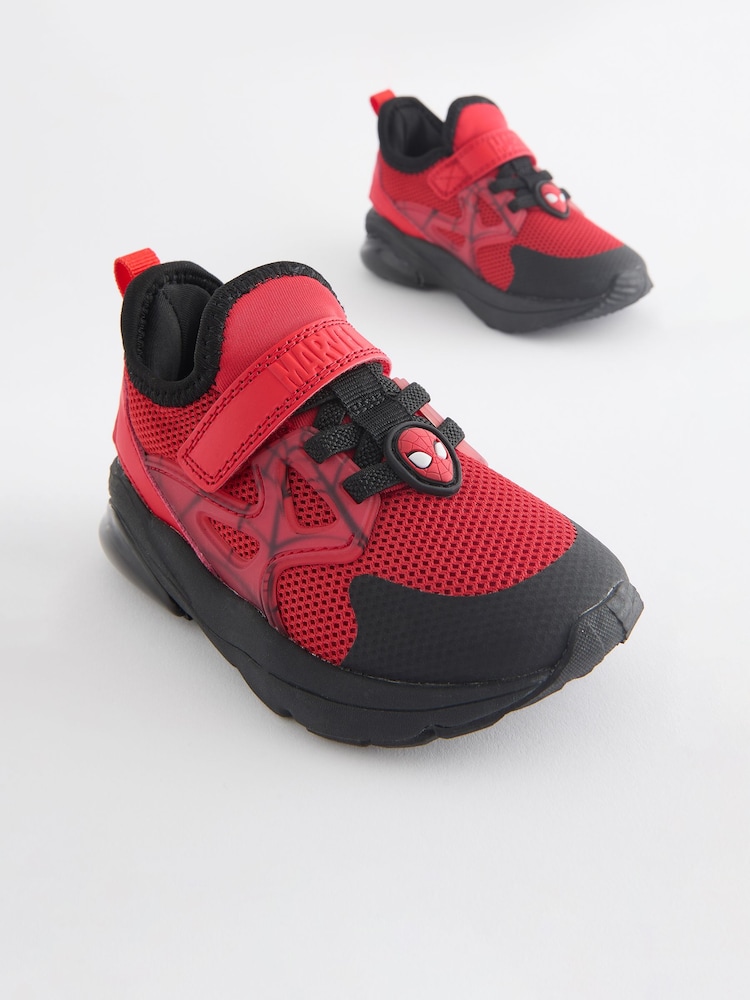 Spider Man Red Spiderman Black Touch Fastening Trainers - Image 1 of 5