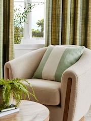 Sage Green 50 x 50cm Rocco Stripe Indoor/Outdoor Cushion - Image 2 of 6