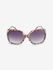 Tortoiseshell Brown Large Frame Sparkle Sunglasses - Image 4 of 6