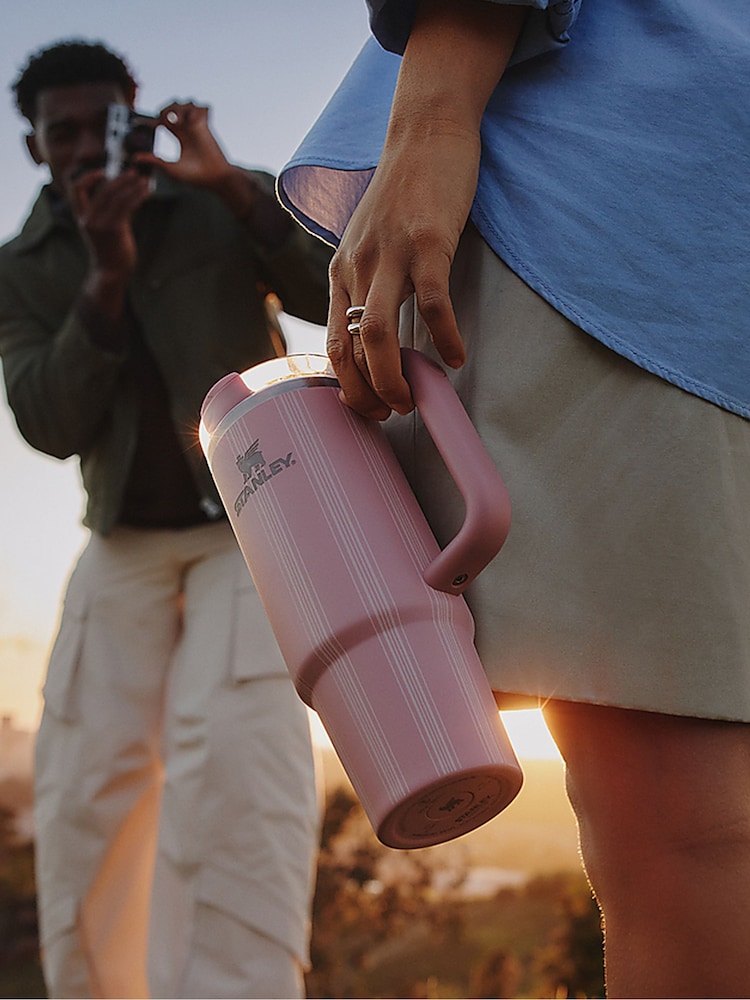 Stanley Peach Rose Picnic Stripe The Quencher H2.O FlowState™ Tumbler 0.89L / 30oz - Image 1 of 4