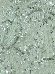 Quiz Green Sequin Strappy Maxi Dress - Image 4 of 4