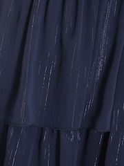 Quiz Blue Chiffon Tiered Halter Neck Midaxi Dress - Image 4 of 4