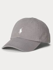 Gris - Gorra de sarga chino con logotipo 100 % algodón de Polo Ralph Lauren - Imagen 1 de 3
