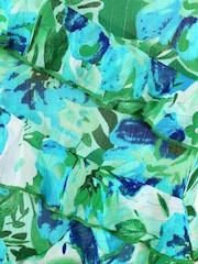 Quiz Blue Floral Chiffon Strappy Maxi Dress With Frill Detail - Image 4 of 4