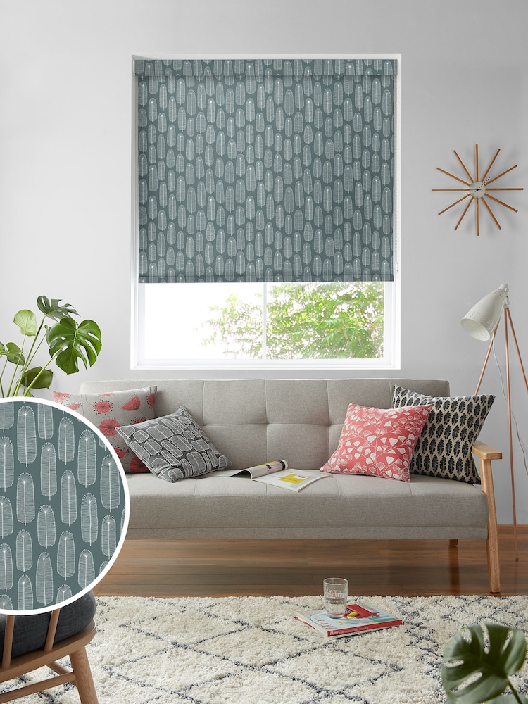 MissPrint Steel Bloom Made to Measure Roller Blinds - Image 1 of 6