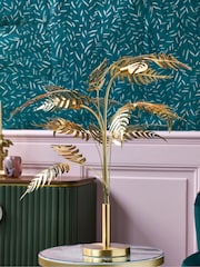 Clarke and Clarke Gold Congo Leaf Table Lamp - Image 1 of 4