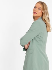 Quiz Green Woven 6 Button Breasted Blazer - Image 2 of 7