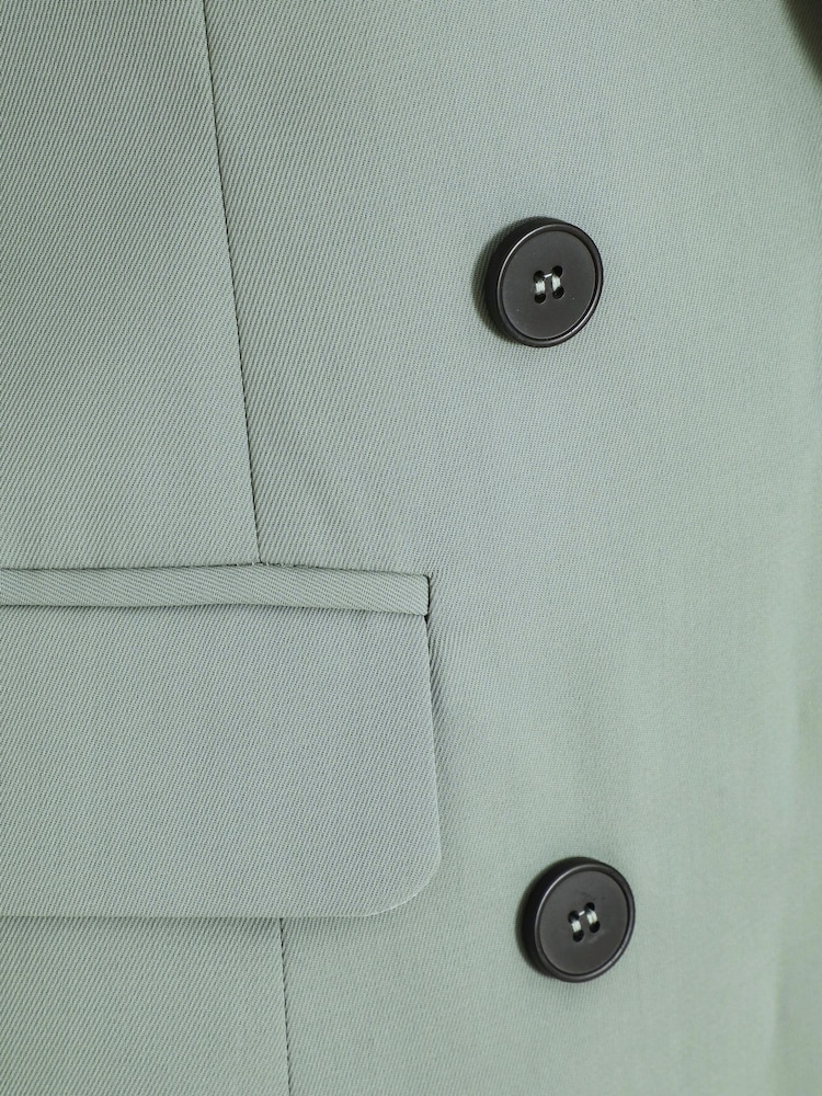 Quiz Green Woven 6 Button Breasted Blazer - Image 7 of 7