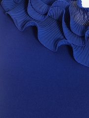 Quiz Blue One Shoulder Wrap Maxi Dress - Image 6 of 6