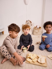 Mornariška modra/siva/oglja - Pižama z rebrastimi nogami 3 paket (9mesec-8leto) - Slika 3 iz 10