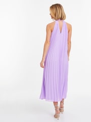 Quiz Purple Pleated Chiffon Key Hole Neck Detail Midaxi Dress - Image 2 of 4