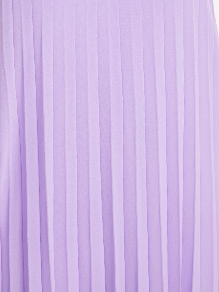 Quiz Purple Pleated Chiffon Key Hole Neck Detail Midaxi Dress - Image 4 of 4
