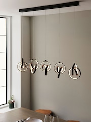 Gallery Home Black 5 Light Linear Pendant Bar Dawson Pendant Ceiling Light - Image 1 of 7