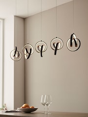 Gallery Home Black 5 Light Linear Pendant Bar Dawson Pendant Ceiling Light - Image 2 of 7
