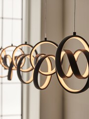 Gallery Home Black 5 Light Linear Pendant Bar Dawson Pendant Ceiling Light - Image 3 of 7