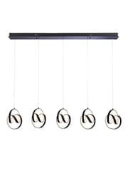 Gallery Home Black 5 Light Linear Pendant Bar Dawson Pendant Ceiling Light - Image 7 of 7