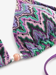 Purple/Green Crochet Triangle Bikini Top - Image 6 of 6