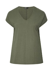 Yours Curve Green Textured Grown On T-Shirt - Image 5 of 6
