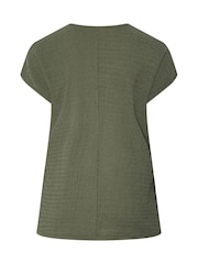 Yours Curve Green Textured Grown On T-Shirt - Image 6 of 6