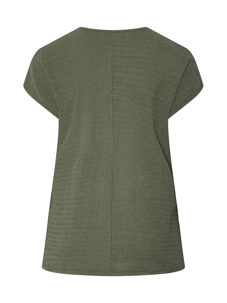 Yours Curve Green Textured Grown On T-Shirt - Image 6 of 6 Yours Curve Green Textured Grown On T-Shirt - Image 6 of 6