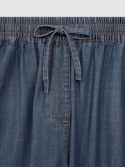 Reiss Mid Blue Carter Denim Look Tapered Trousers - Image 6 of 6