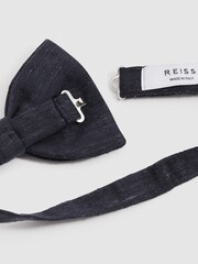 Reiss Navy Padua Silk Blend Textured Bow Tie - Image 3 of 4