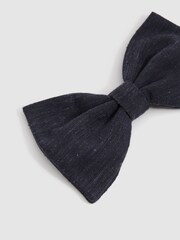 Reiss Navy Padua Silk Blend Textured Bow Tie - Image 4 of 4