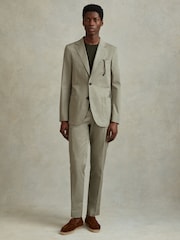 Reiss Sage Crawford Slim Fit Cotton Blend Adjuster Trousers - Image 1 of 6