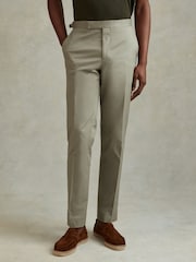 Reiss Sage Crawford Slim Fit Cotton Blend Adjuster Trousers - Image 3 of 6