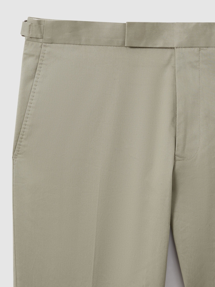 Reiss Sage Crawford Slim Fit Cotton Blend Adjuster Trousers - Image 6 of 6