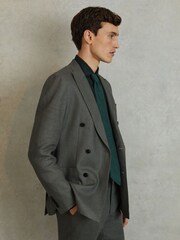 Reiss Hunting Green Giotto Textured Silk Blend Tie - Image 2 of 5