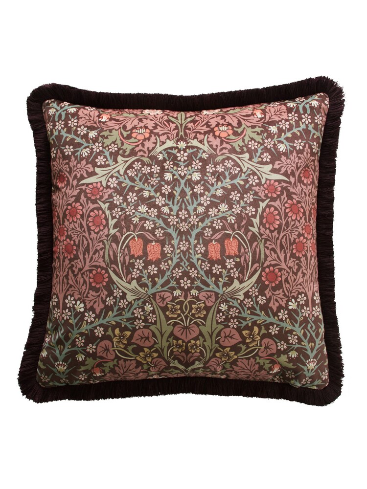 Morris & Co Red Blackthorn Square Cushion - Image 2 of 3