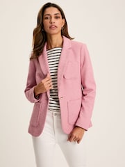 Joules Albury Pink Cotton Blazer - Image 1 of 8