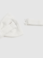 Reiss Ecru Padua Silk Blend Textured Bow Tie - Image 3 of 4