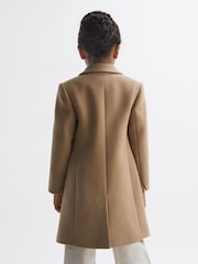 Reiss Camel Harlow 4-9 yrs Mid Length Wool Blend Coat - Image 5 of 7