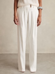 Reiss White Oe Hollie Linen-Blend Wide-Leg Trousers - Image 3 of 6