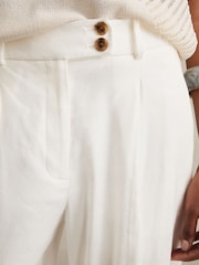 Reiss White Oe Hollie Linen-Blend Wide-Leg Trousers - Image 4 of 6