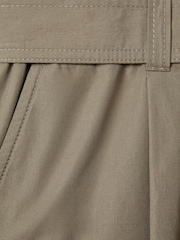 Reiss Khaki Delia Cotton Tapered Parachute Trousers - Image 6 of 6