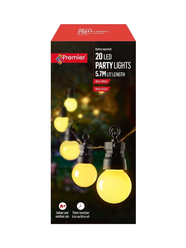 Premier Decorations Ltd 20 Warm White Colour Outdoor Party Lights - Image 2 of 4