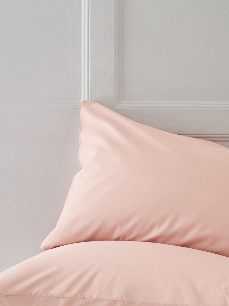 Set of 2 Pink Blush Cotton Rich Pillowcases - Image 2 of 2