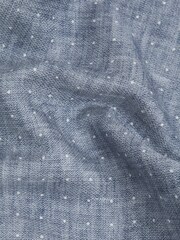 Reiss Airforce Blue Melange Cataldo Silk Reversible Pocket Square - Image 3 of 5