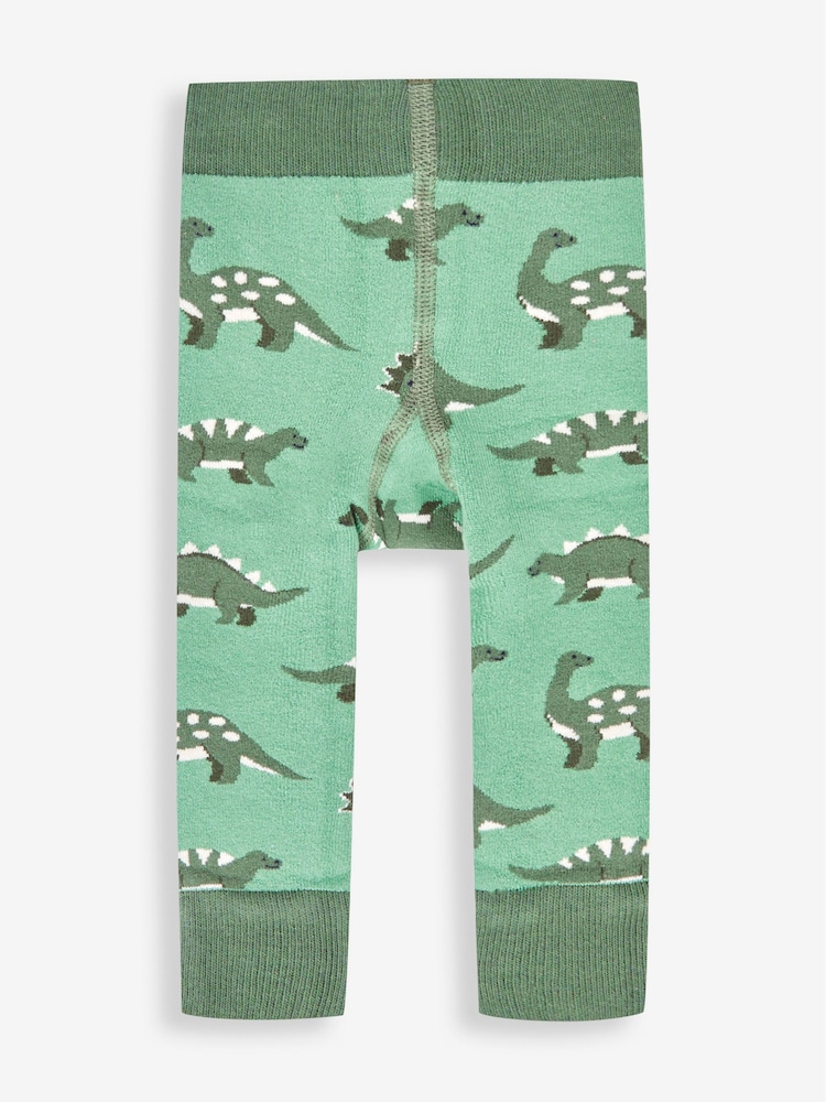 JoJo Maman Bébé Khaki Green Dino Extra Thick Leggings - Image 1 of 2