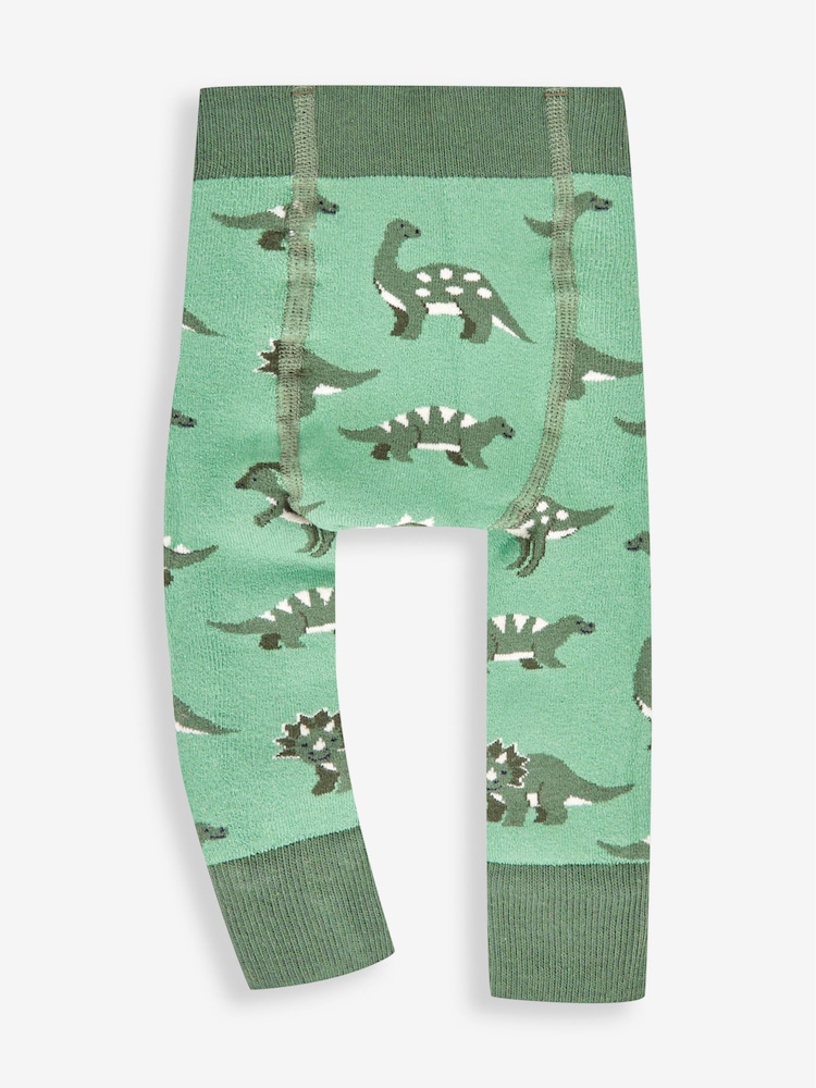 JoJo Maman Bébé Khaki Green Dino Extra Thick Leggings - Image 2 of 2