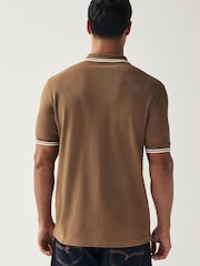 Песок/белый/светло-бежевый - Рубашка поло с контрастной отделкой Fred Perry - Image 2 of 8